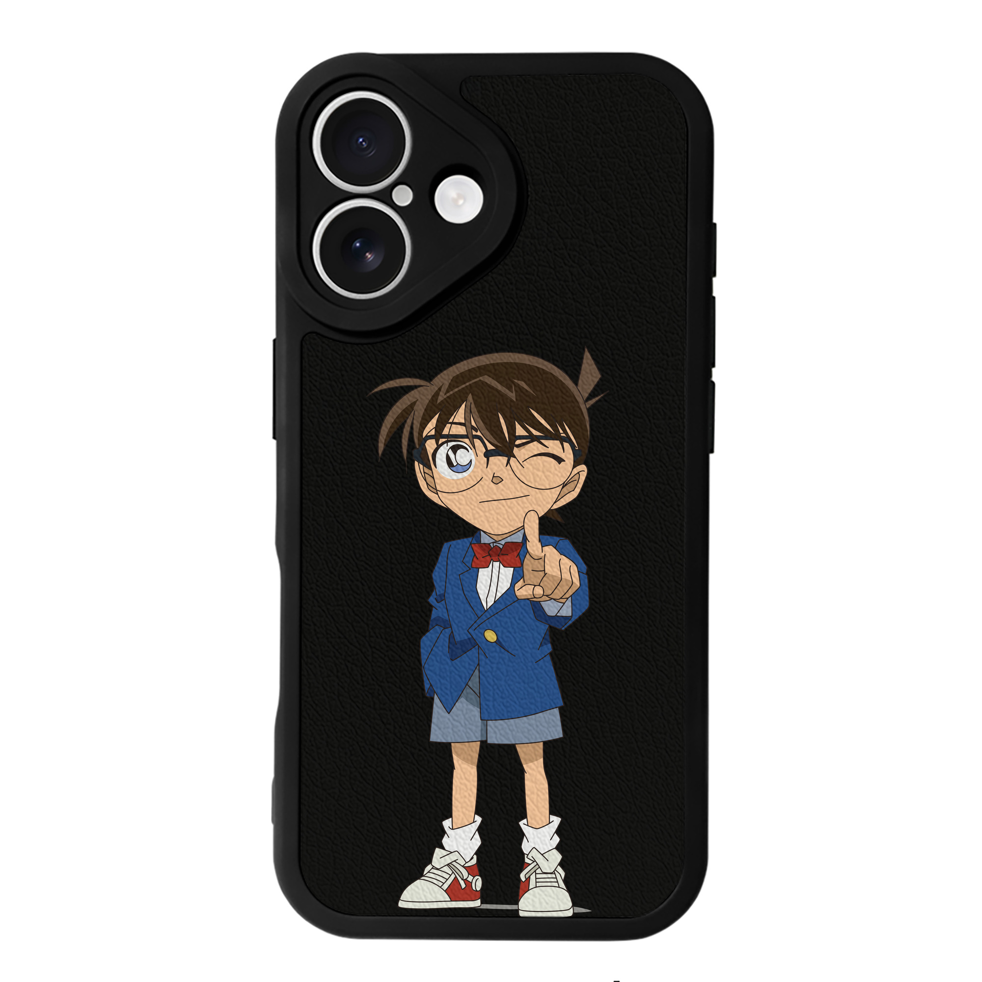 （画像用） 名探偵コナン 江戸川 コナン Detective Conan Conan Edogawa 【iPhone 16シリーズ対応】シリコンスマホケース（レザー調） 材質：シリコン